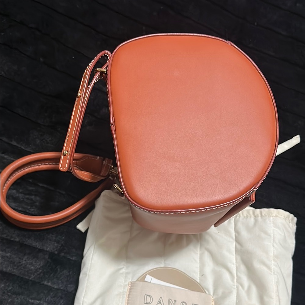 Women’s Tan Leather Backpack with Gold Accent - Picture 10 of 12